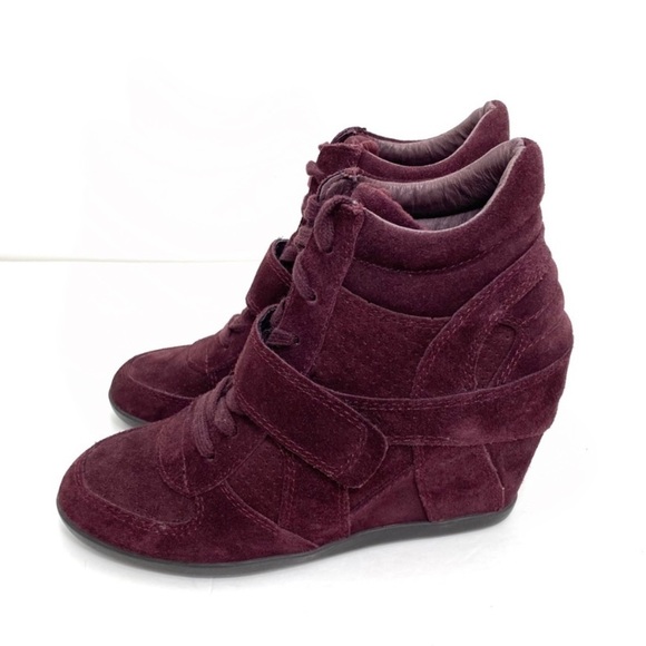 Ash Bowie Suede Wedge Sneaker In Burgundy Brand New without Tag Size 8/38 - Picture 6 of 12
